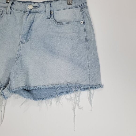 BLANK NYC Women Denim Shorts Size 30 The Fulton Raw Hem Y2K High Rise Light Wash - Picture 5 of 9